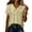 Khaki, variant on Cotton Linen Womens Tops Short Sleeve Shirts Crew Neck Loose Fitted T Shirts Plain Color Summer Casual Blouses