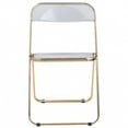 thumbnail image 3 of LeisureMod Lawrence Modern Acrylic Folding Chair With Gold Metal Frame in Clear, 3 of 11