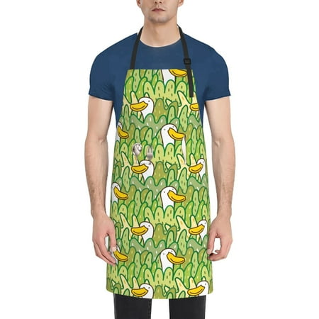 

Vsdgher Cartoon Duck Waterproof Apron with 2 Pockets Kitchen Chef Aprons Bibs for Grooming Cooking Baking Painting Gardening