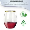 thumbnail image 4 of Smarty 12 oz. Clear with Gold Elegant Stemless Plastic Wine Glasses 64ct, 4 of 7