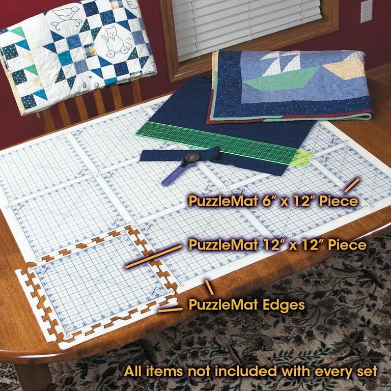 Puzzlemat 6 x 12 Rotary Cutting Mat Snap Together to Create The Size Cutting Mat You Need. Easy to Store and Long-lasting. Rotary Cutters Cut Cleanly