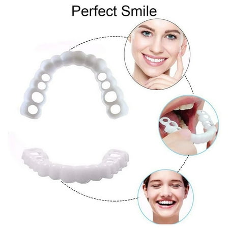 Upper Teeth Lower Teeth Imitation Braces Whitening Sets Silicone ...