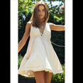 thumbnail image 4 of Minivestido Bohemio de Verano para Mujer, Sin Mangas, con Escote en V Profundo, con Vuelo Escalonado y Espalda Descubierta, Ideal para Salir de Vacaciones. Color Rosa Albaricoque L, 4 of 10