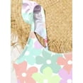 thumbnail image 6 of HWJAD Girls Swimsiut Ruffle Strap One-Piece with Cover Up Kids Floral Print Swimwear Child Beach Bathing Suit 5-12Y, 6 of 7