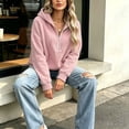 thumbnail image 2 of Asgosdo Womens Oversized Sweatshirts Fleeze Fleece Long Sleeve Half Zip Fall Hoodies Winter Casual Warm Outfits, 2 of 6