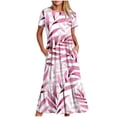 thumbnail image 2 of IROINNID Summer Dresses for Women 2024, Women Wedding Guest Maxi Dresses with Short Sleeve and Round Neck Printed Summer Casual Outfits Dress, 2 of 5