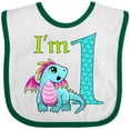 thumbnail image 3 of Inktastic Blue and Pink Baby Dragon First Birthday Boys or Girls Baby Bib, 3 of 4