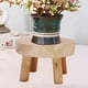 Little Round Wooden Stool, Garden Mini Solid Wood Flower Pot Holder, Plant Stools Indoor Display Stand for Home Office - image 3 of 4