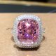 thumbnail image 4 of Anillo de boda con elegante anillo de diamantes rosas con microincrustaciones cuadradas europeas y americanas con simulación de circonita, 4 of 5