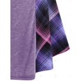 thumbnail image 4 of Camiseta Talla Extra Manga Larga a Cuadros Drapeado Rosegal Mangas largas de talla grande, 4 of 5