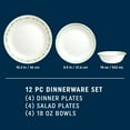 thumbnail image 7 of Corelle Spring Blossom 12-Piece Glass Dinnerware Set (Service for 4), 7 of 7