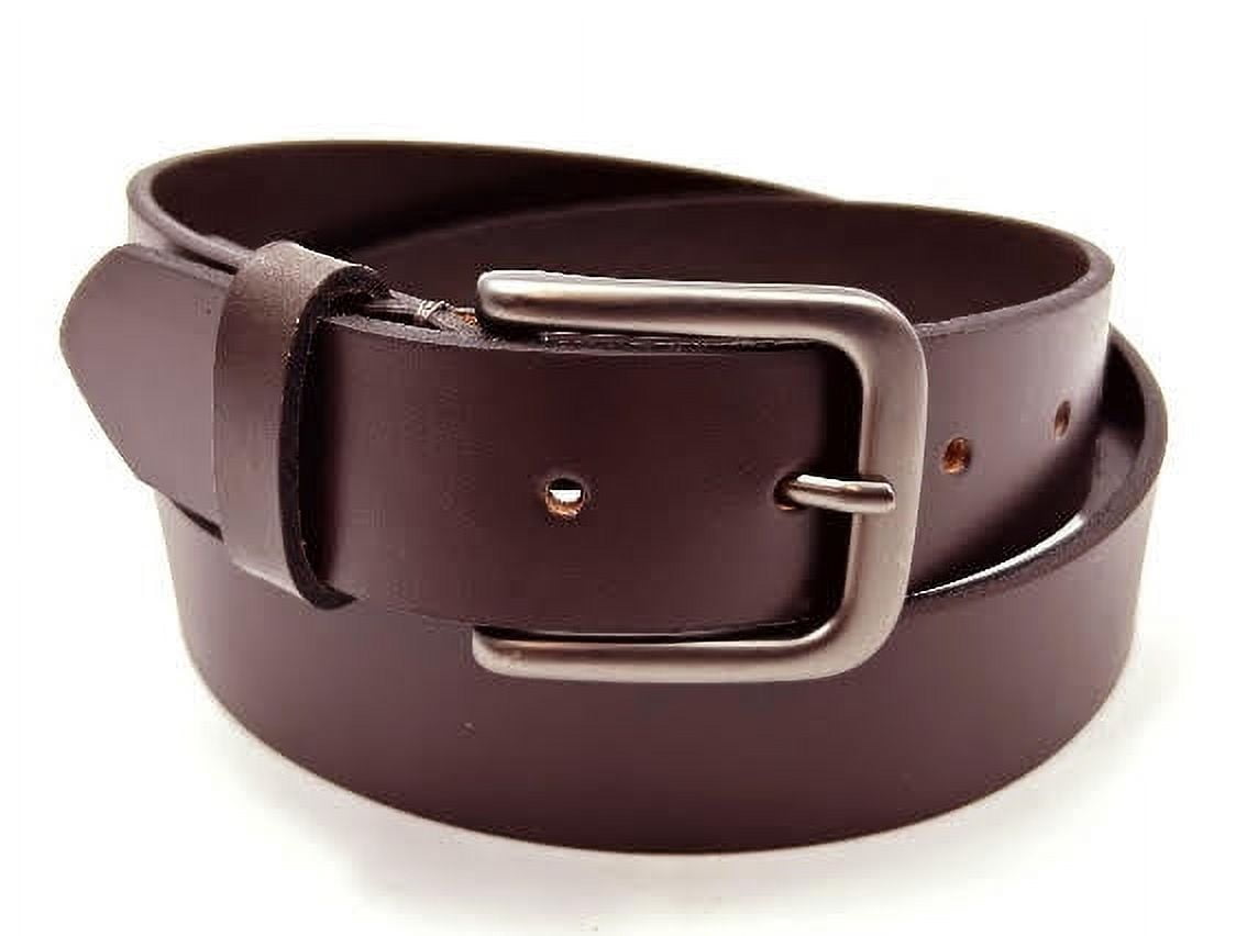 George Men's 38MM Classic Leather Casual Brown Belt Made Domestically