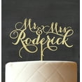 thumbnail image 3 of "Mr & Mrs" Custom Wedding Cake Topper Personalized Rustic Wooden Cake Topper Cake Decoration 8"-9" Inches Wide, 3 of 3