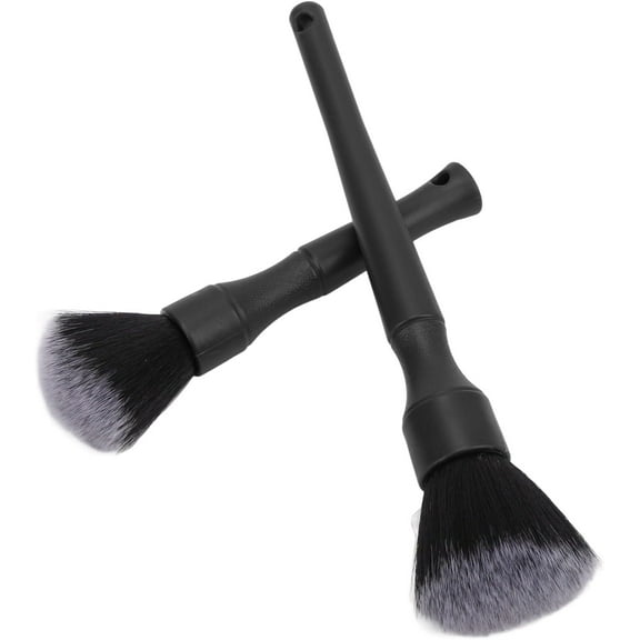 Car Detailing Brush Set, Auto Wheel Brush Soft Scratch Resistant High Strength for Automobile(Black)