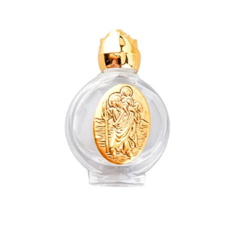 Acahhotxx Small Bottles, Empty Bottle with Lid Clear Glass Praying Supplies - Ancient Gold