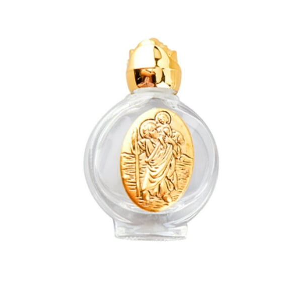 Acahhotxx Small Bottles, Empty Bottle with Lid Clear Glass Praying Supplies - Ancient Gold
