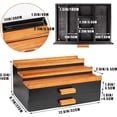 thumbnail image 3 of 3-Tier Wooden Cologne Organizer with 2 Drawer - Cologne Display Stand for Men & Women, Bedroom and Bathroom Vanity Storage Black, 3 of 7