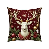Luoshdecor Christmas Pillow Covers 18x18 in, Merry Christmas Soft Plush Throw Pillows Covers，Winter Holiday Gift for Home Decor
