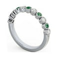 thumbnail image 2 of 0.60 Ct Beautiful Round Cut Natural Emerald Gemstone Diamond Eternity Band for Engagement 14K White Gold Size 7.5, 2 of 7