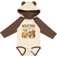 thumbnail image 3 of Inktastic Wild One Happy 1st Birthday Woodland Animals Boys or Girls Long Sleeve Baby Bodysuit, 3 of 5