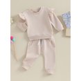 thumbnail image 3 of Bagilaanoe 2PCS Baby Girl Pants Set Newborn Long Sleeve Sweatshirt Pullover Tops + Sweatpants 6M 12M 18M 24M Infant Casual Sweatsuits, 3 of 8