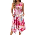 thumbnail image 3 of Fantaslook Floral Tank Dresses for Women Flowy Sleeveless Asymmetrical Hem Dress Beach Sundress with Pockets, 3 of 10
