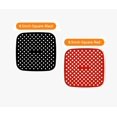 thumbnail image 3 of Paquete de 2 revestimientos de silicona, tapete cuadrado con revestimiento para freidora de aire de 8 pulgadas, inserto reutilizable para freidora de aire, apto para microondas y lavavajilla, 3 of 5
