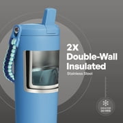 TAL 24oz Stainless Steel Hudson Paracord Handle Water Bottle, Blue