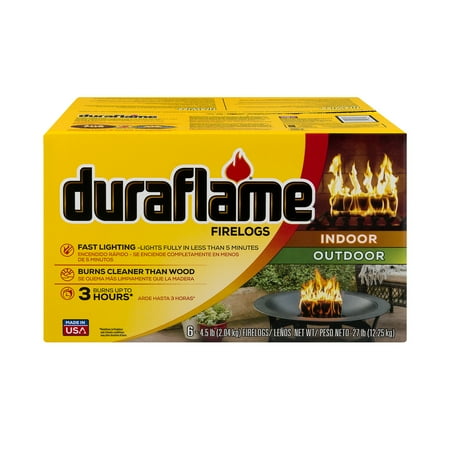 Duraflame 4.5lb Firelog 6 Pack  3 Hour Burn  Indoor/Outdoor Use