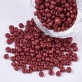 thumbnail image 2 of 50g Glass Seed Beads Opaque Colours Dark Red 3mm Hole: 1mm 962pcs/50g, 2 of 3