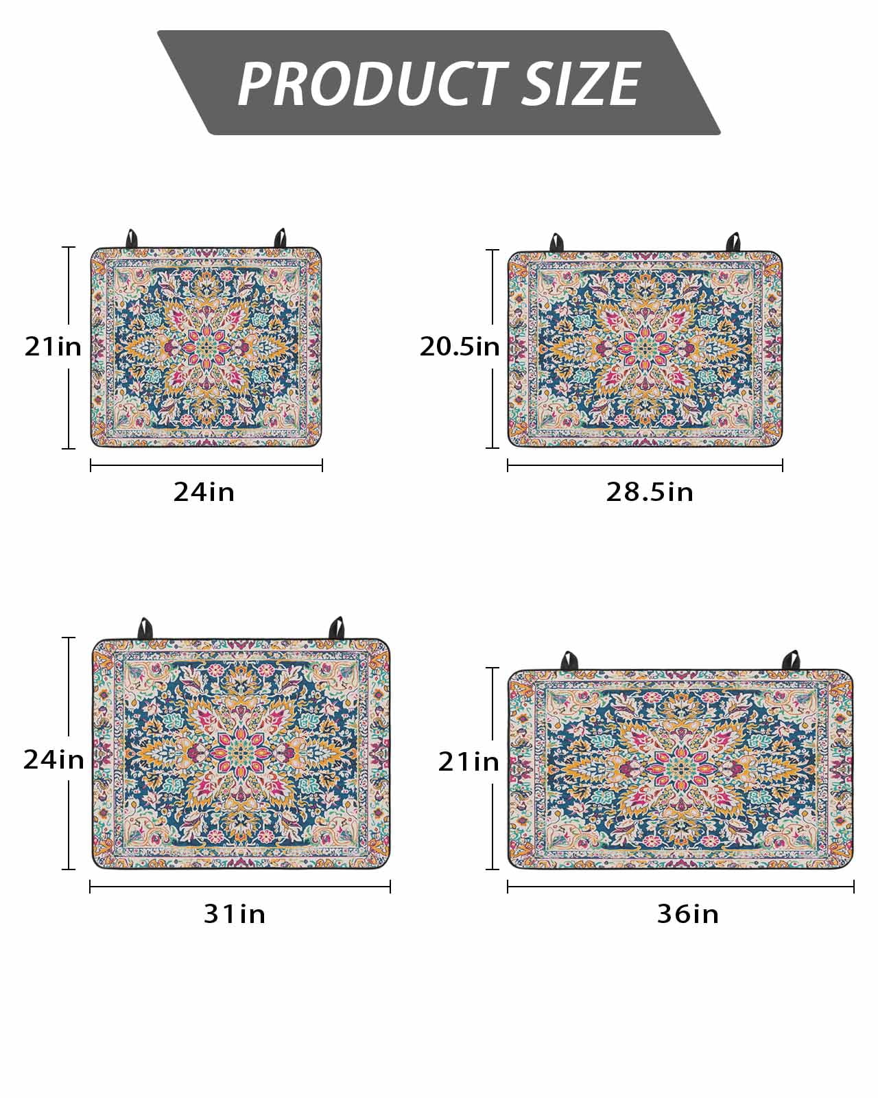 Stove Top Covers for Electric Stove, Colorful Boho Glass Stovetop Cover Protector, Ethnic Vintage Mexican Flowers Southwestern Induction Cooktop Protector Oven Mat for Kitchen Countertop 24"x21"