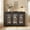 Dark Brown, variant on Sailvan 3-Mirrored Door Sideboard, 49.33" Spacious Countertop Buffet with Adjustable Shelves