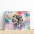 thumbnail image 3 of Hippie German Shorthaired Pointer Portrait Watercolor Tie-Dye Vintage Styles Horizontal Matte Canvas Poster GSP Lover Dog Gift Wall Art Home Decor - 00014, 3 of 5