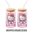 thumbnail image 2 of Silver Buffalo Sanrio Hello Kitty - Vaso de cristal rosa con tapa de bambú y pajita de cristal, 16 onzas, 2 of 5