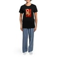 thumbnail image 4 of CafePress - Kimono Tradisional Design Goldfish Women's Dark - Women's Short Sleeve Print T-Shirt and Pants Dark Cotton Pajama Set, 4 of 7