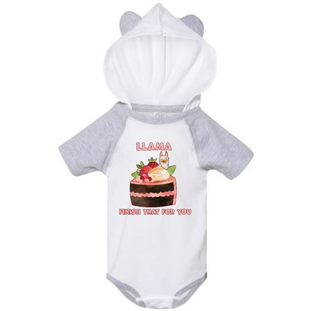 

Inktastic Llama Finish That For You with Cake and Strawberries Gift Baby Boy or Baby Girl Bodysuit
