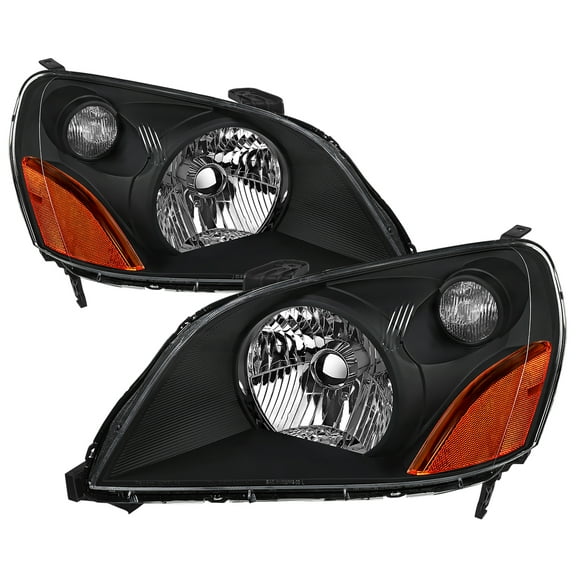 Spec-D Tuning Black Headlights Compatible with 2003-2005 Honda Pilot, Left Right Pair Headlamps Assembly