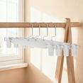 thumbnail image 4 of Unique Bargains 4 Pcs Pants Hanger with Clips Durable Flat Hook Garment Hanger White, 4 of 5