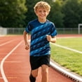 thumbnail image 2 of Xyant Boys Athletic Short Sleeve T Shirts Kids Quick Dry Sports Performance Tees Tops (Navy,13-14 Years), 2 of 6