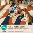 thumbnail image 4 of Design&I 8'x10' Washable Area Rug Sleek Flatweave Pet Friendly Navy and Terracotta Geometric Design Abstract Curved Shapes with Modern Flair for King Size Bedroom, Under Bed, 4 of 7