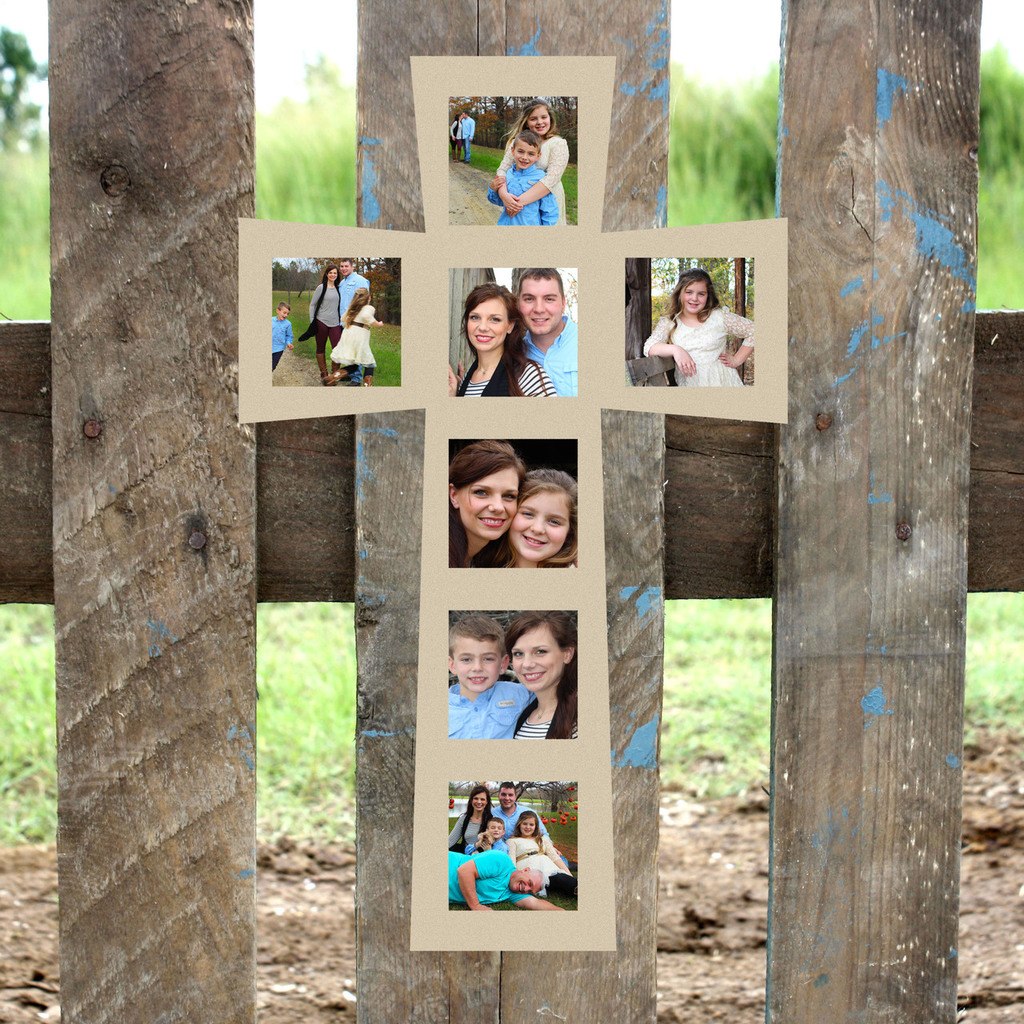 7 Photos (4x4) Cross Picture Frame Unfinished , BuildACross