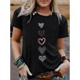 thumbnail image 1 of Flattering Women's Short Sleeve Tee – Black Love Heart Print for the Ultimate Summer Look, 1 of 6