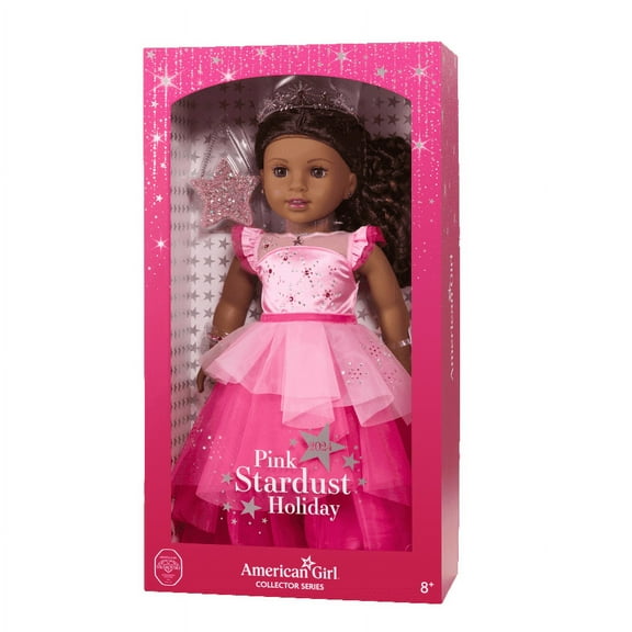 American Girl 2024 Pink Stardust Holiday Collector Doll with Swarovski Crystals – Brunette 18-Inch