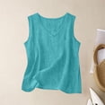 thumbnail image 2 of Cooling Shirts for Women Kelon Womens Tank Tops Cotton Linen V Neck Sleeveless Blouse Vacation Clothes Cruise Outfits, XL, 2 of 5