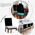 thumbnail image 5 of Black Chair Back Cover for Dining Room Set of 6, Solid Color Farmhouse Black Removable Kitchen Chair Slipcovers, Washable Seat Protector for Restaurant Party Banquet Wedding Décor, 5 of 9