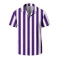 thumbnail image 6 of Aobny Shirt for Men Striped Hawaiian Button Down Tees Polos Big & Tall Collared Short Sleeve Mens Beach Shirts,Purple,XL, 6 of 7
