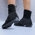 thumbnail image 7 of Boots for Women Tall Boots for Women Fashion Suede Fringe Ankle Boots With Rear Zipper Comfortable Casual Mid Calf Booties For Fall Winter, 7 of 7