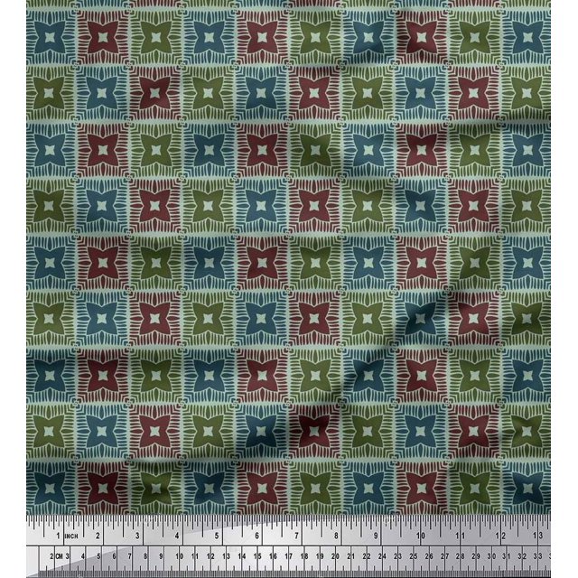 Soimoi Rayon Fabric Flower Artistic Print Sewing Fabric Yard 56 Inch Wide