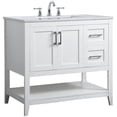 thumbnail image 4 of Elegant Decor Aubrey 36" Single Quartz Top Bathroom Vanity in White, 4 of 15