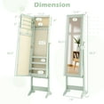 thumbnail image 3 of Gymax Mirrored Jewelry Armoire Standing Jewelry Cabinet w/ Full-Length Mirror Inner Makeup Mirror, 3 of 10
